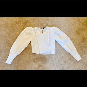 Zara cropped long puff sleeve too